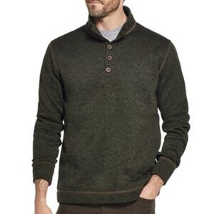 Weatherproof Vintage 5 Button Mock Neck Long Sleeve Fleece Pullover Size Large